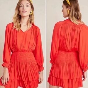 Current Air Smocked Tiered Mini Dress Large